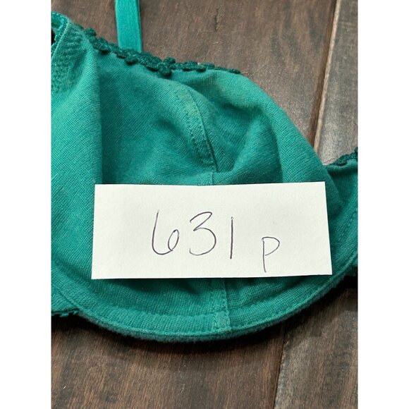 Lily Of France Floral Lace Trim Bra Teal Sz 38B Adjustable Straps Intimate - Picture 7 of 8